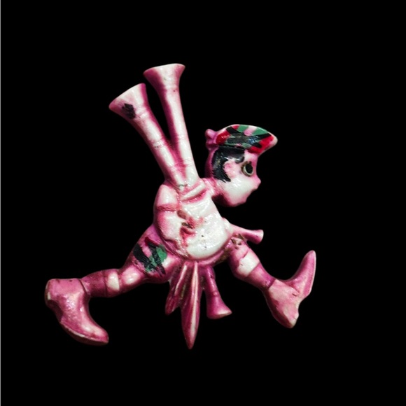 Vintage Pink Figurine Brooch